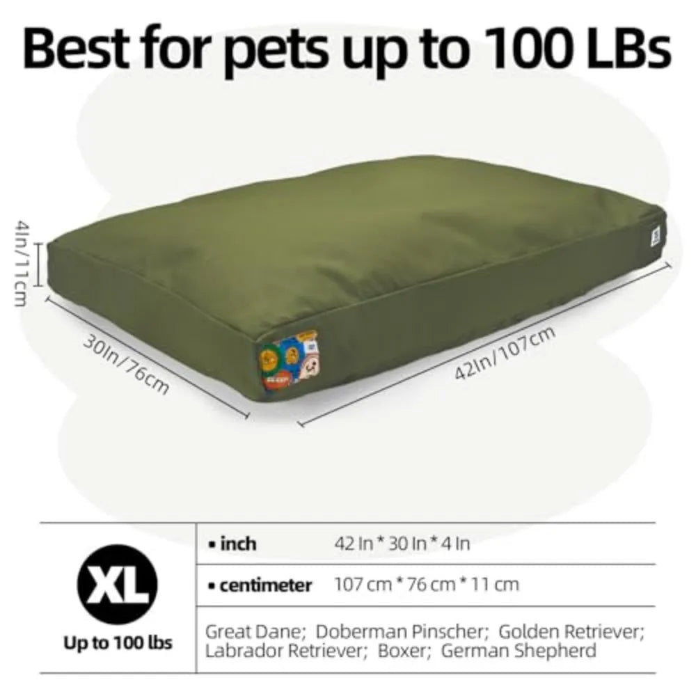 Indestructible Waterproof Canvas Dog Bed With Washable Cover
