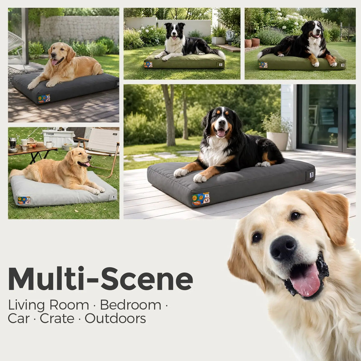 Indestructible Waterproof Canvas Dog Bed With Washable Cover