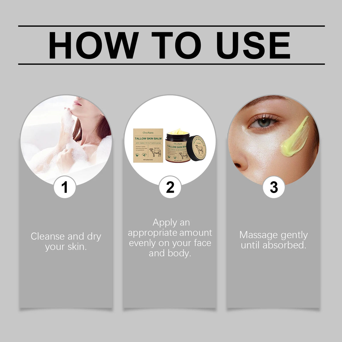 OceAura Natural Tallow Skin Balm For Moisturizing Daily Care