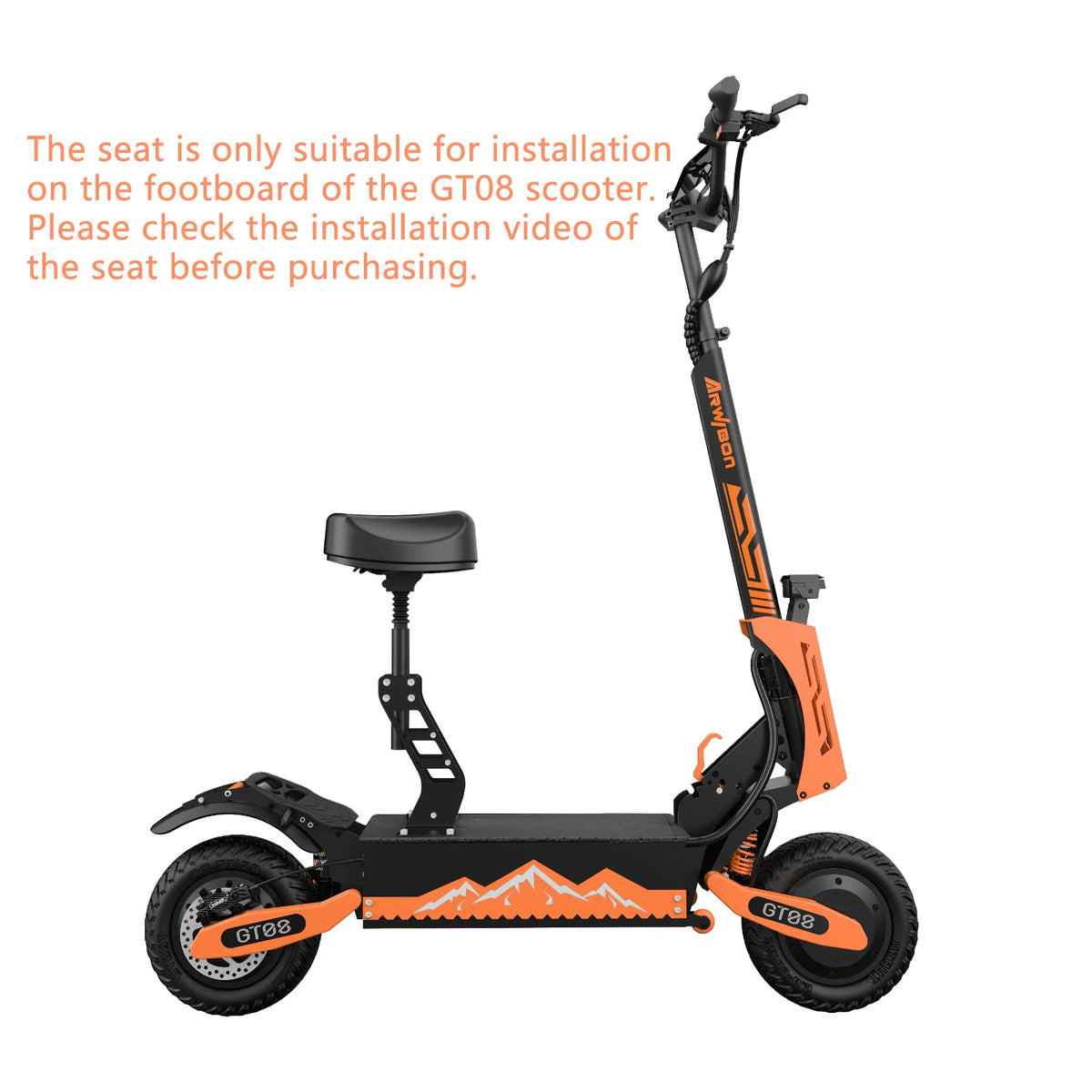 Foldable Electric Scooter Seat With Adjustable Height And Shock Absorption