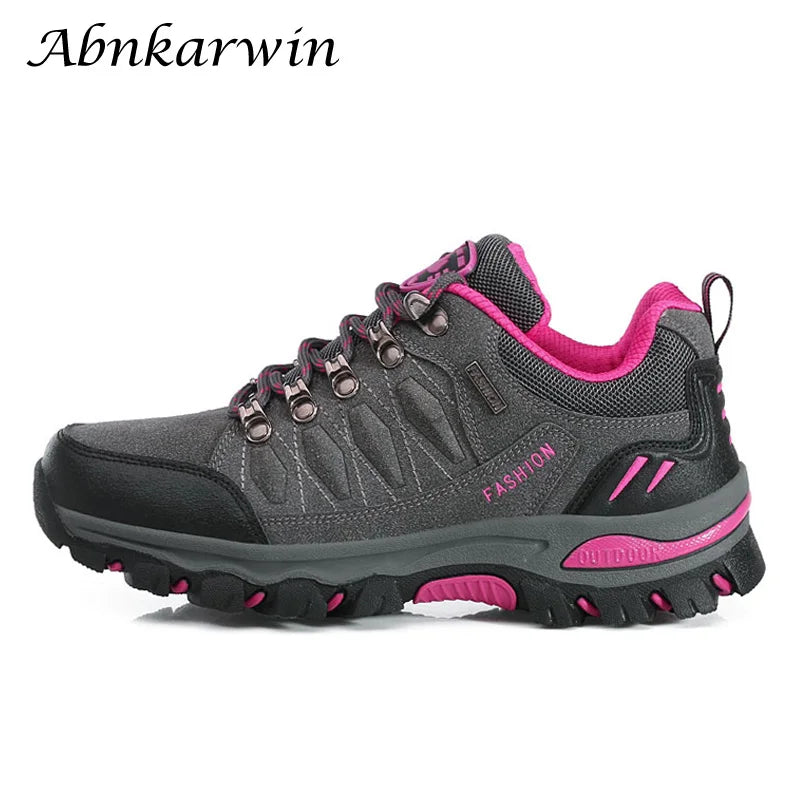 Abnkarwin Women's Leather Hiking Shoes for Mountain Trails