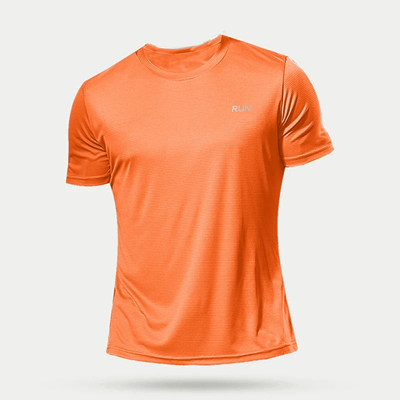 Men Summer Quick Dry Short Sleeve Gym T-Shirt Oversized Fitness Running Bodybuilding Sport Tops Jersey