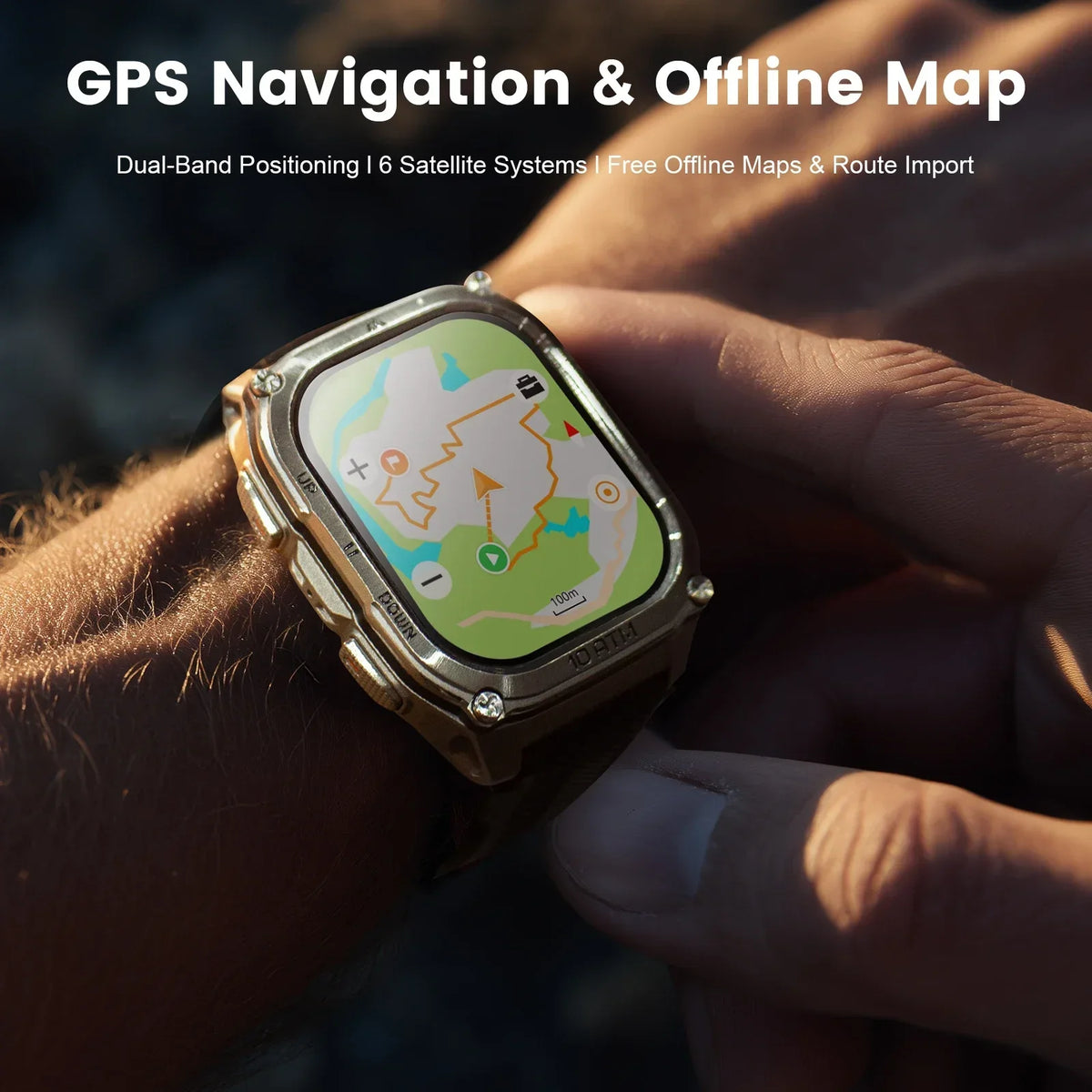 KOSPET Tank M4 GPS Smartwatch With Offline Maps Health Tracking