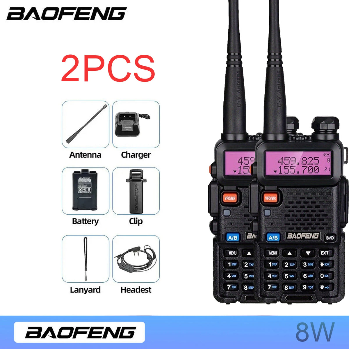 Baofeng Dual Band Handheld Two Way Radio for Outdoor Communication