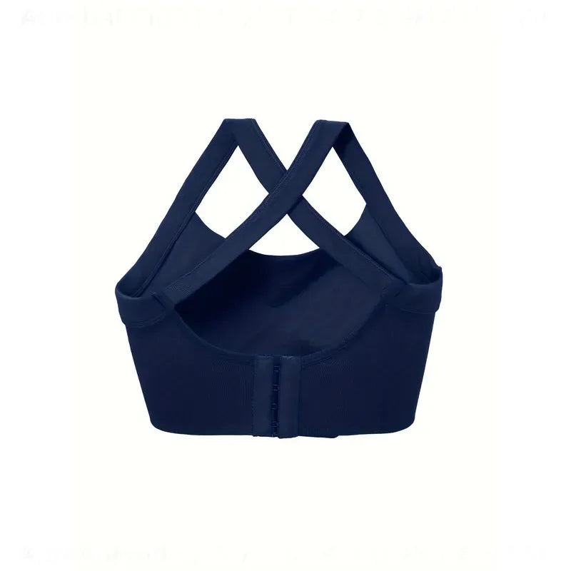 Women Solid Color Strappy Sports Bra Criss Cross Back Sexy Yoga Fitness Tank Top Soft Breathable Activewear for Gym Workout Running Training