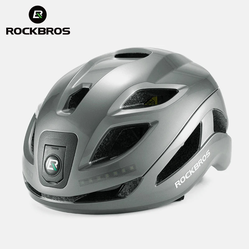 ROCKBROS LED Cycling Helmet With Type C Rechargeable Front Light