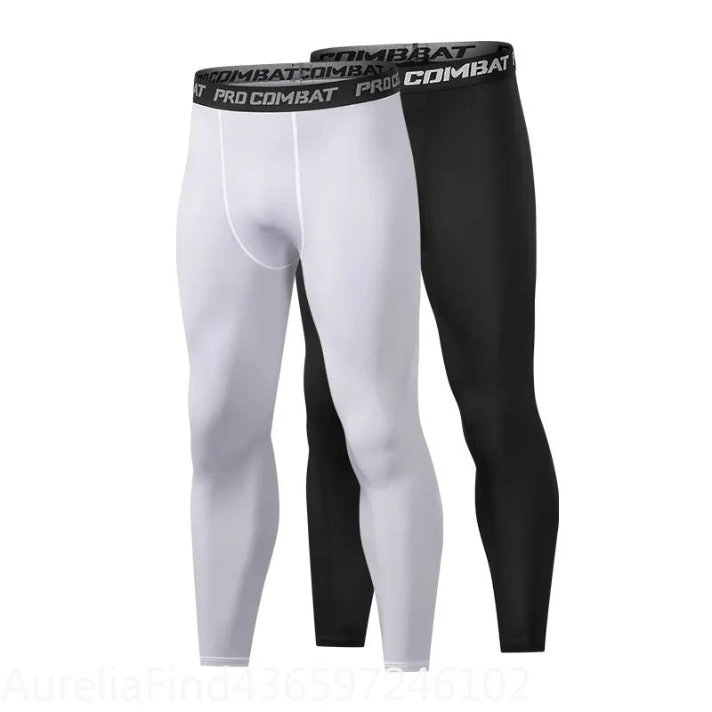 Men Compression Pants Cool Dry Sports Tights Athletic Workout Running Baselayer Active Leggings Shorts
