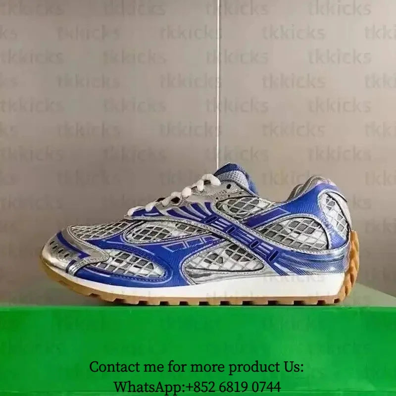 Leather Mesh Running Sneakers For Women And Men Athletic Trainers