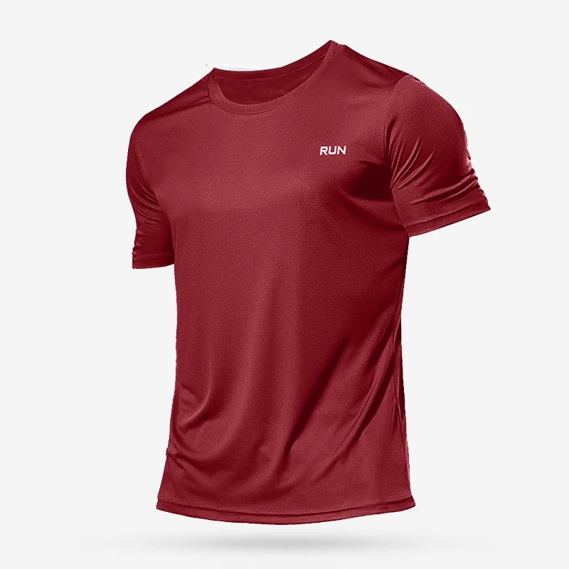 Men Summer Quick Dry Short Sleeve Gym T-Shirt Oversized Fitness Running Bodybuilding Sport Tops Jersey