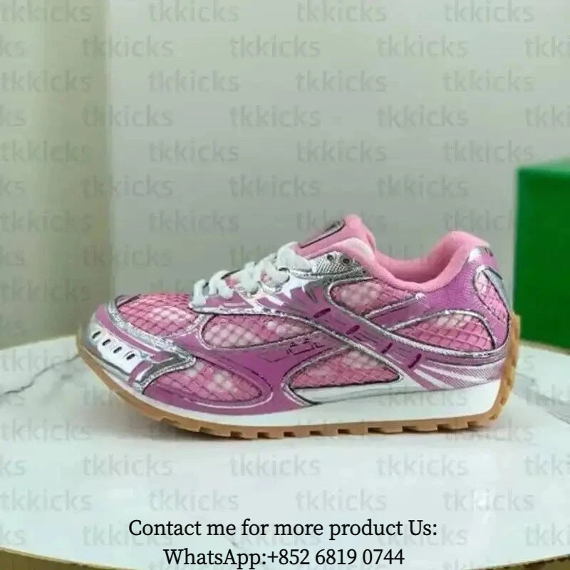 Leather Mesh Running Sneakers For Women And Men Athletic Trainers
