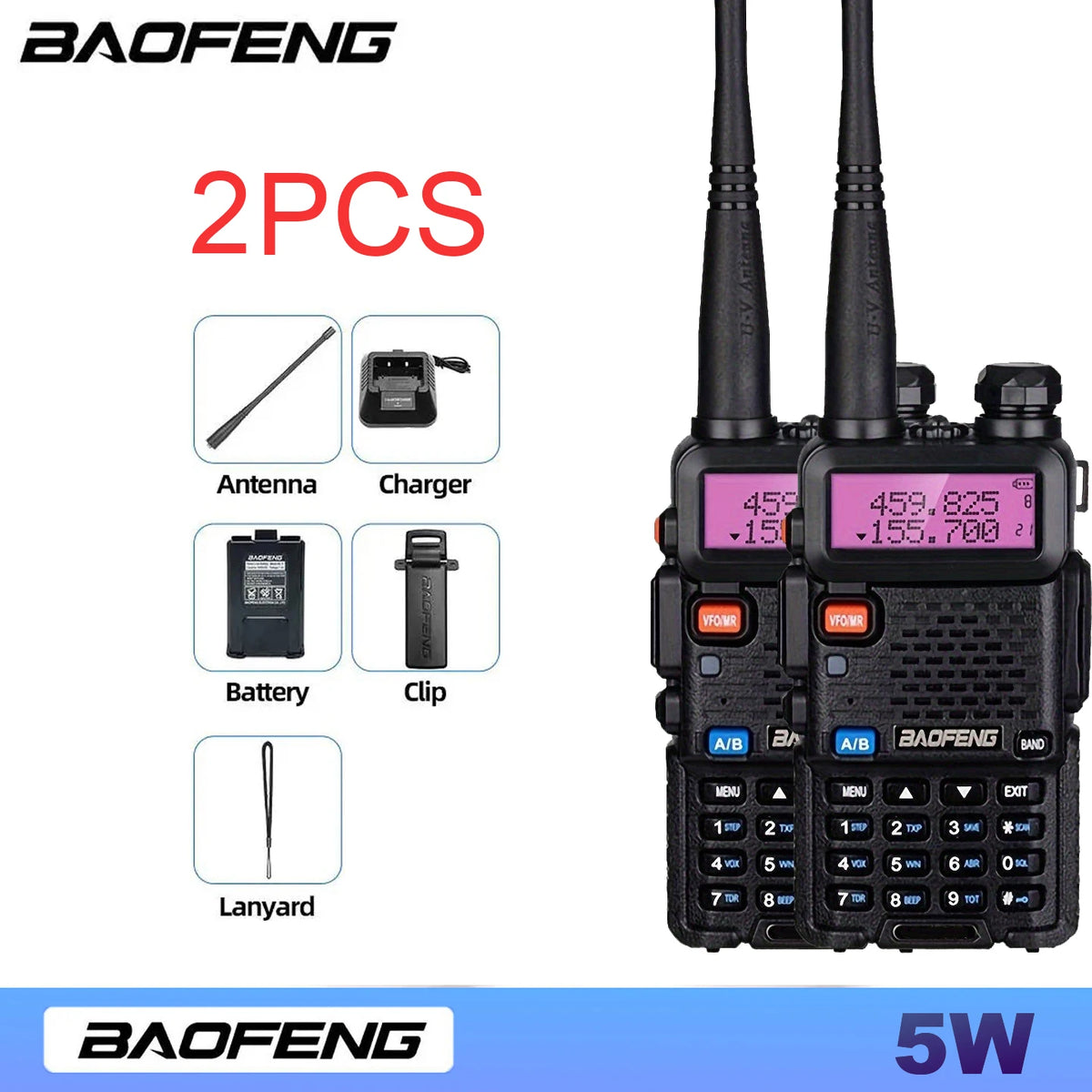 Baofeng Dual Band Handheld Two Way Radio for Outdoor Communication