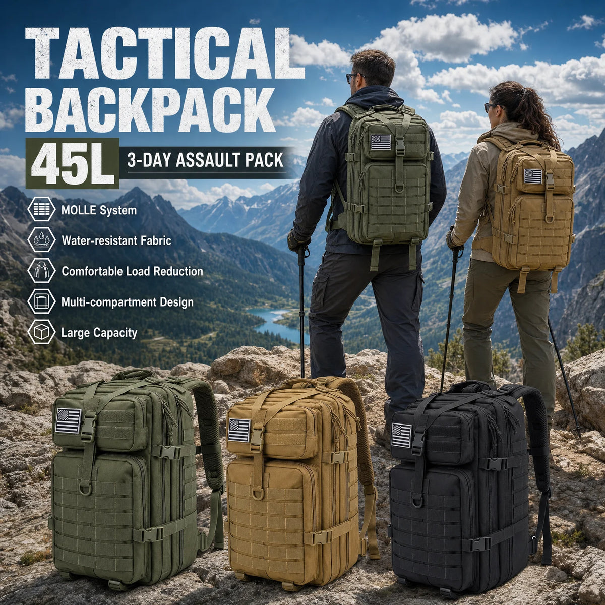 ReFire Gear Tactical Hiking Backpack for Camping and Outdoor Travel