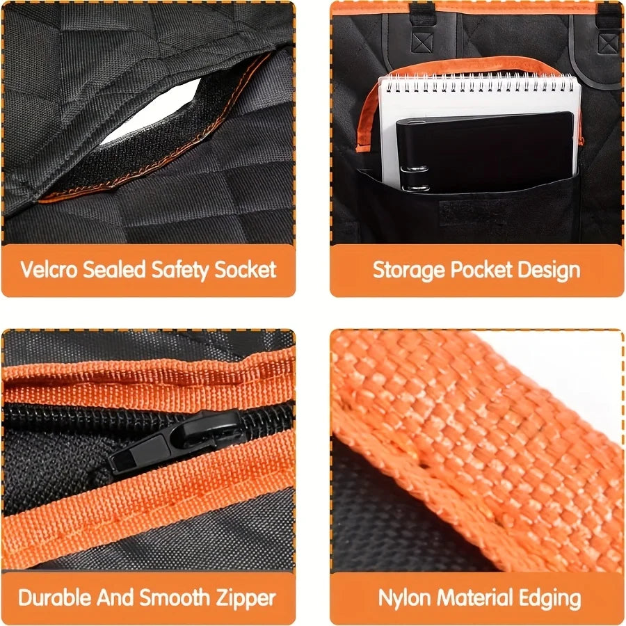 Waterproof Nonslip Dog Car Seat Hammock Cover With Side Flaps