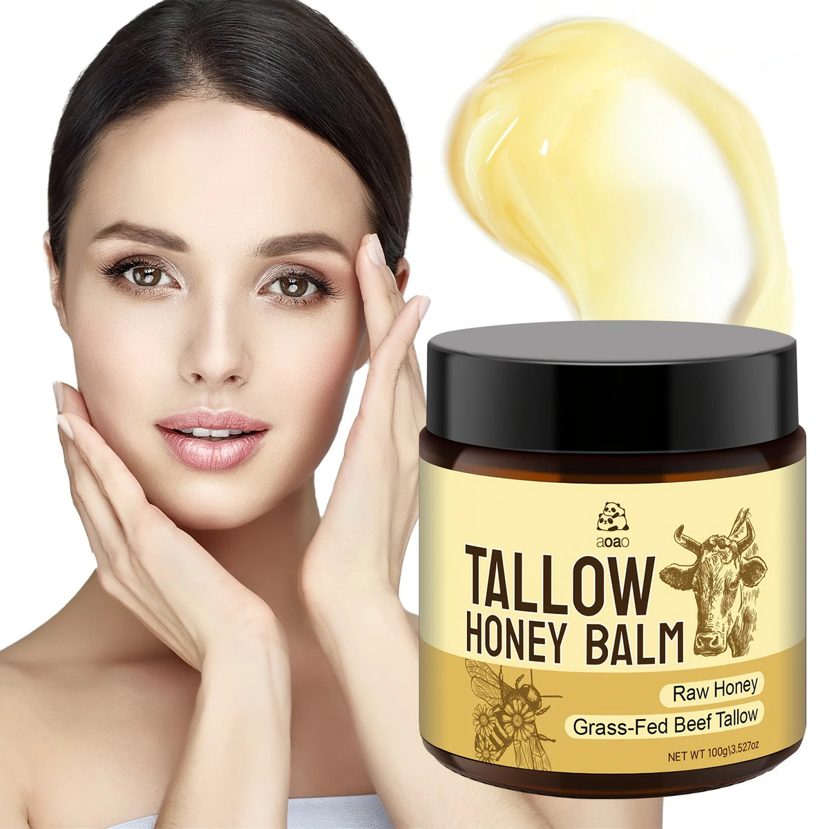 Aoao Grass Fed Tallow Balm With Honey For Face