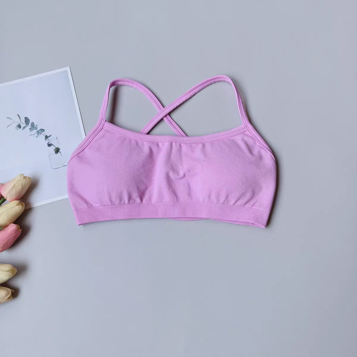 Seamless Women Racerback Yoga Sports Bra for Fitness and Running