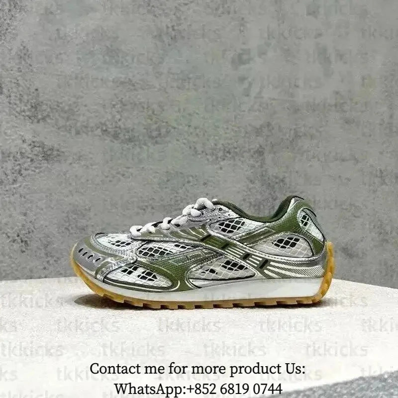 Leather Mesh Running Sneakers For Women And Men Athletic Trainers