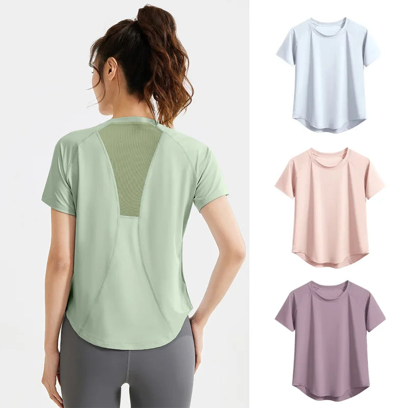 SMHXIANGQIANJIN Women's Breathable Quick Dry Yoga Workout Shirt