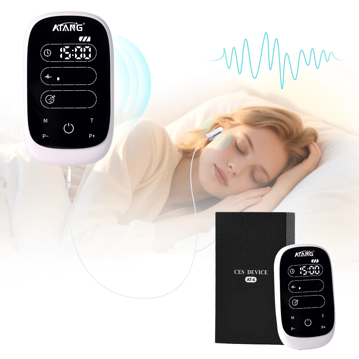 ATANG CES Microcurrent Stimulator for Sleep, Relaxation and Pain Relief