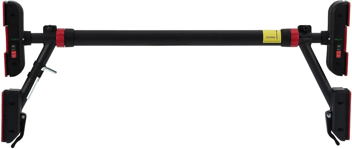 Heavy Duty Doorway Pull Up Bar Adjustable Width No-Screw Installation, Locking Mechanism Level Meter Anti-Slip 440lbs Capacity – Home Gym Strength Trainer