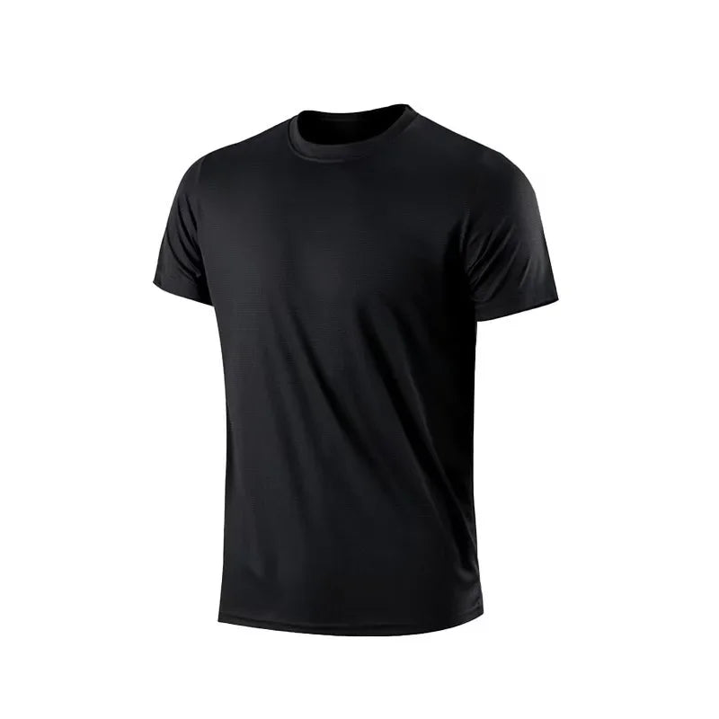 Men's Quick Dry Short Sleeve T-Shirt Moisture Wicking Round Neck Gym Running Training Exercise Sport Shirt Lightweight Tops