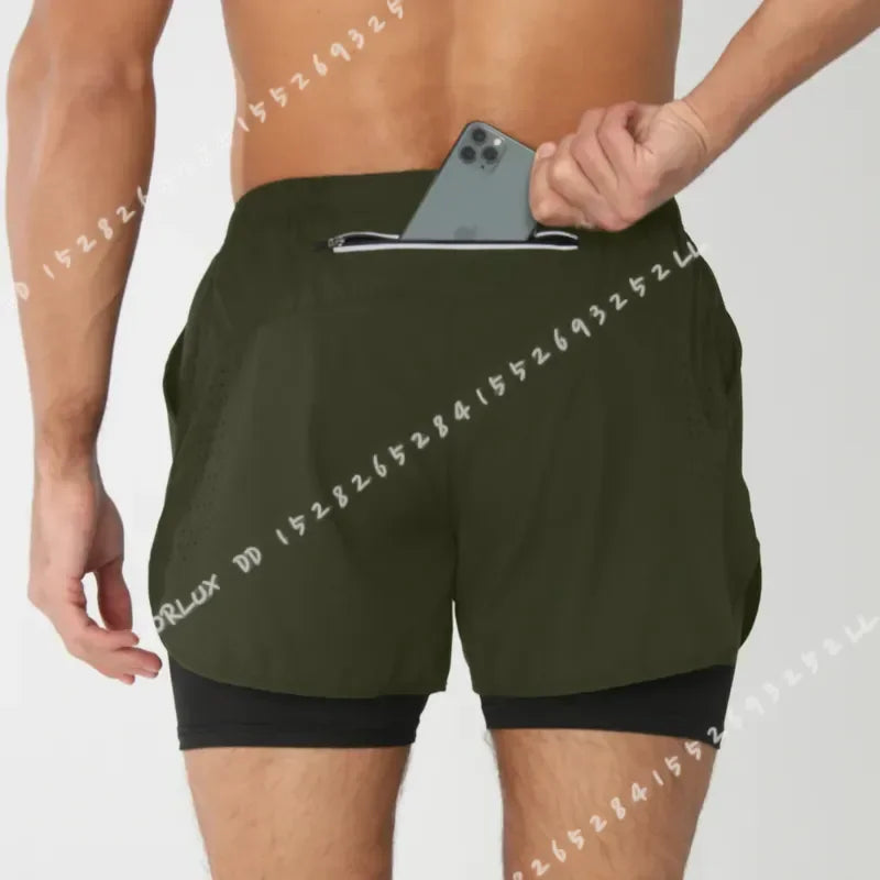 Women's Quick Dry Double Layer Running Shorts For Fitness Training