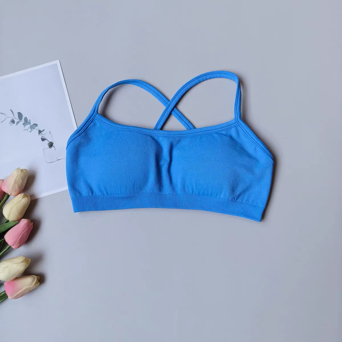 Seamless Women Racerback Yoga Sports Bra for Fitness and Running