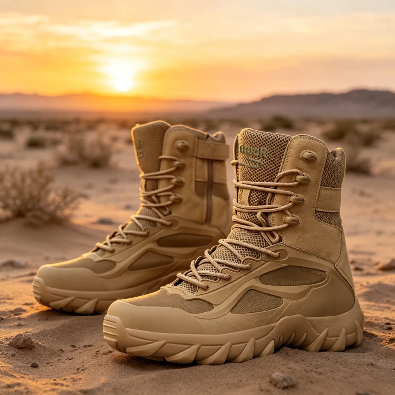 Men's Outdoor Casual Hiking Boots Tactical Special Forces Field Man Boot Lightweight Outdoor Non-Slip Men Motorcycle Boots