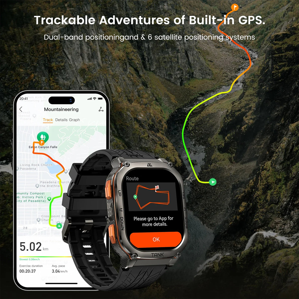 KOSPET Tank M3 Ultra GPS Smartwatch Bluetooth Calling Health Tracker