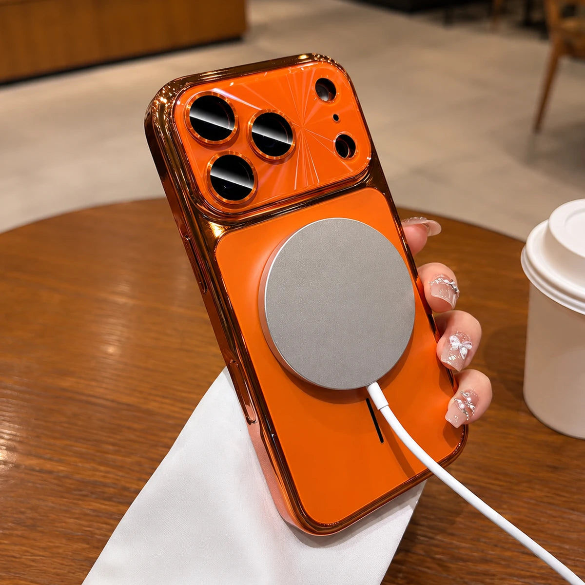 Fashion Laser Magnetic Phone Case With Glossy Electroplated Bumper, Built-In Camera Lens Protector, Raised Lens Protection, Shockproof Protective Cover, Wireless Charging Compatible With iPhone 18/17 Pro Max/16/15/14/13/Pro/P