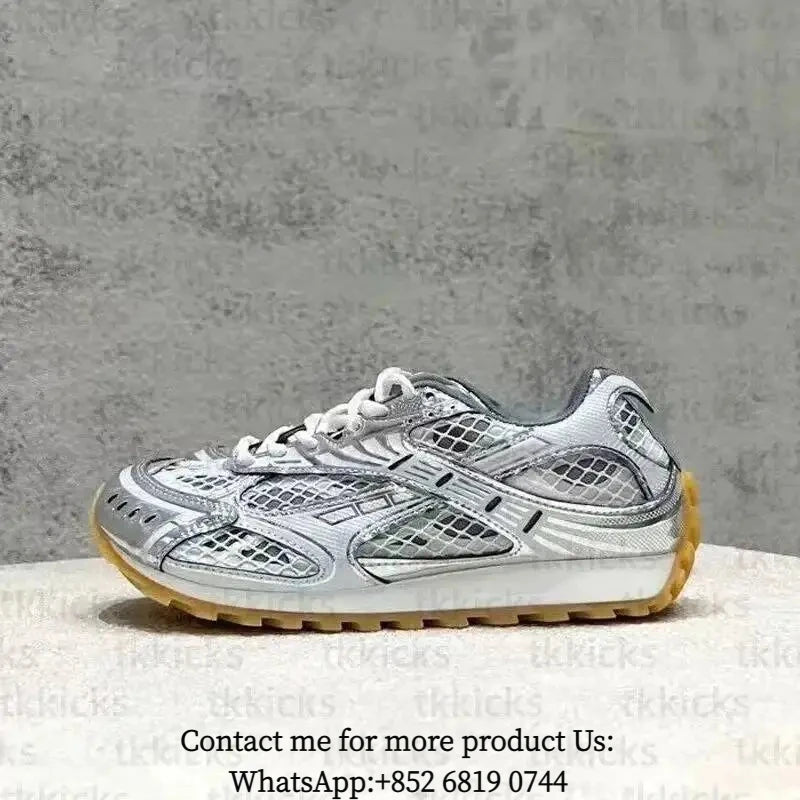 Leather Mesh Running Sneakers For Women And Men Athletic Trainers