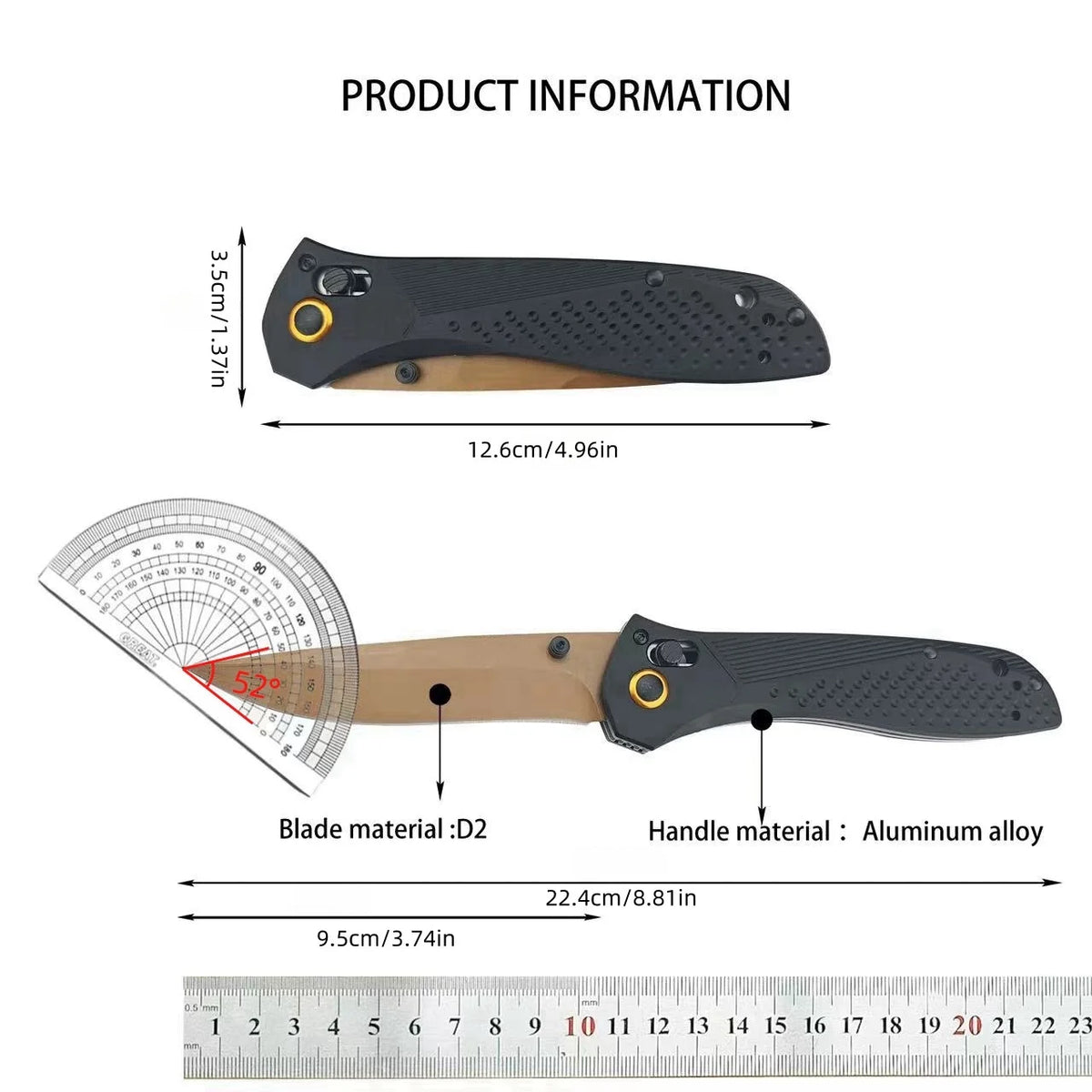 HX Outdoors BM710 Folding Knife With Titanium Blade
