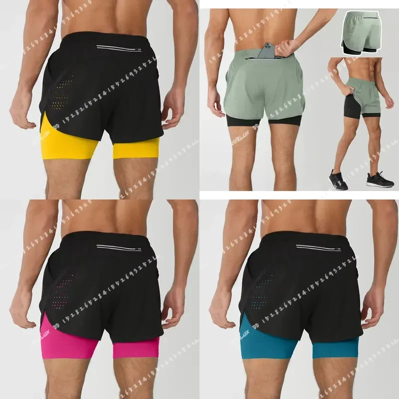 Women's Quick Dry Double Layer Running Shorts For Fitness Training