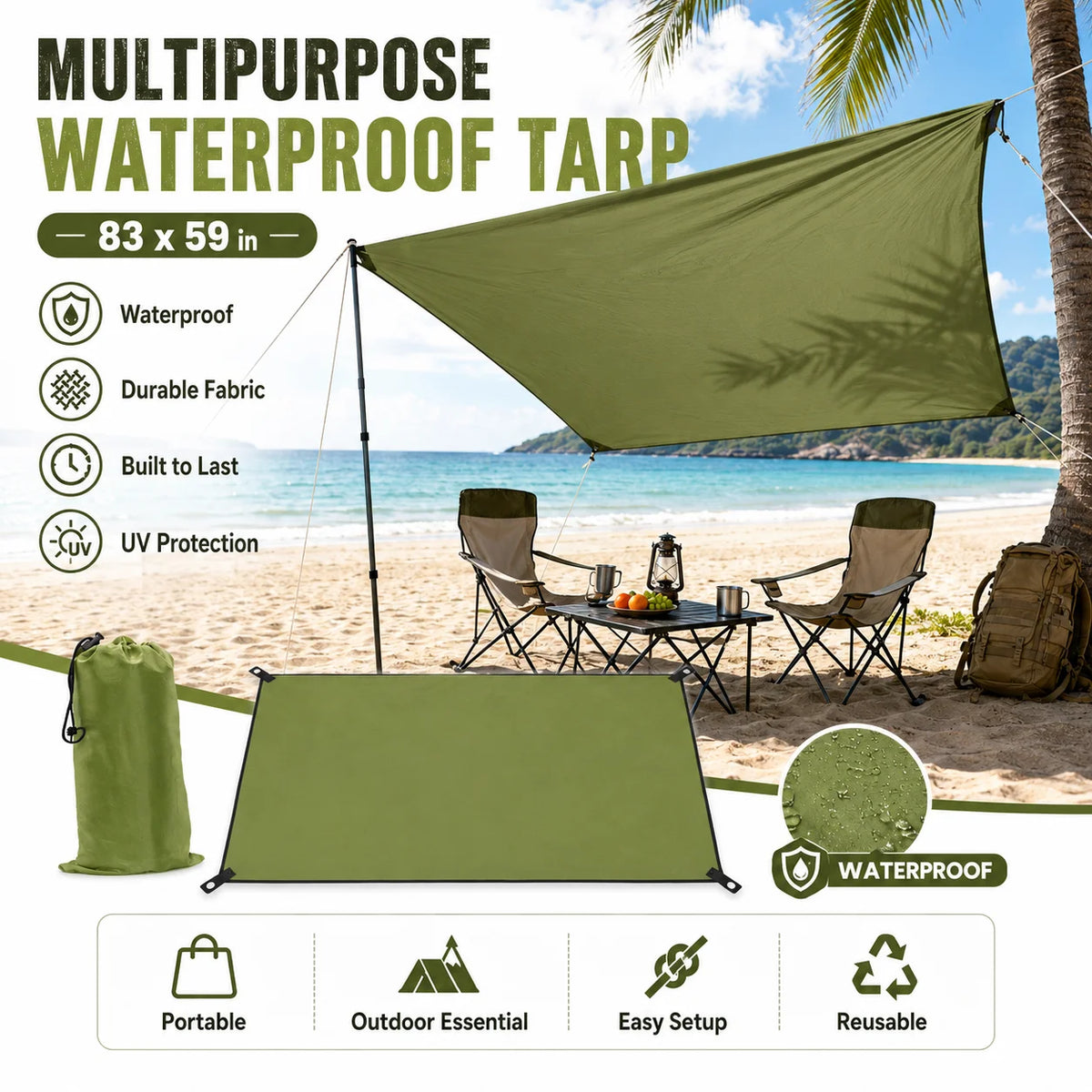 Waterproof Oxford Camping Tarp Shelter With Grommets
