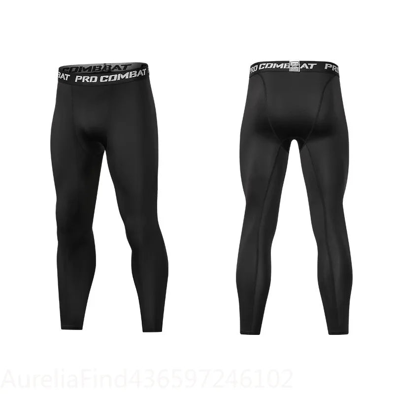 Men Compression Pants Cool Dry Sports Tights Athletic Workout Running Baselayer Active Leggings Shorts