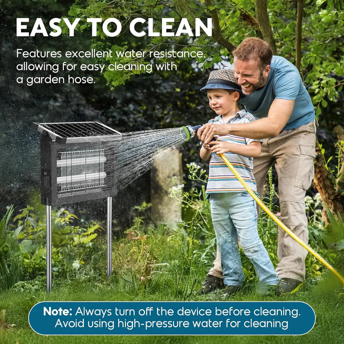 Solar Outdoor Bug Zapper With 4500V Sensor And Waterproof Design