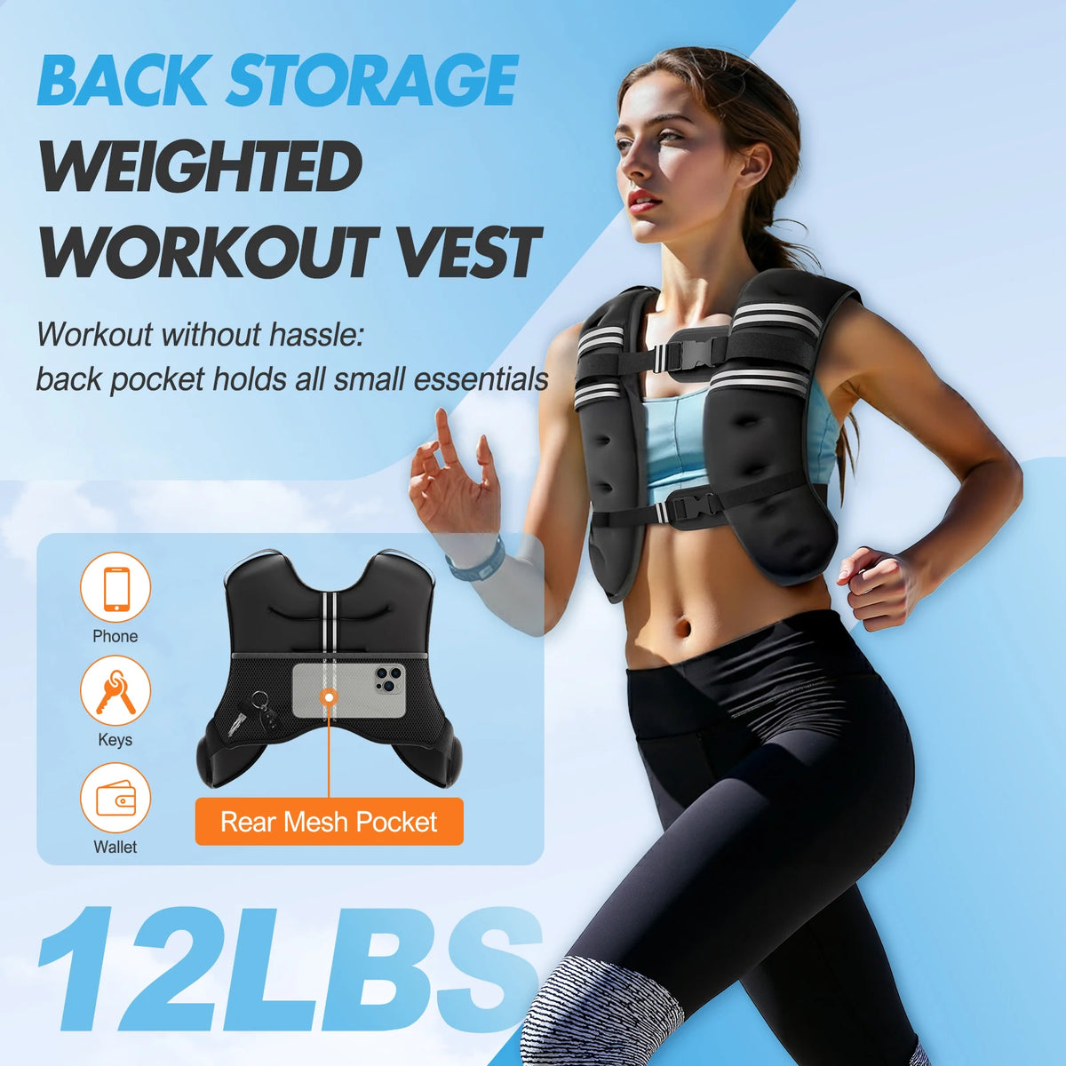 Adjustable Weighted Training Vest for Strength Running and Fitness Workouts