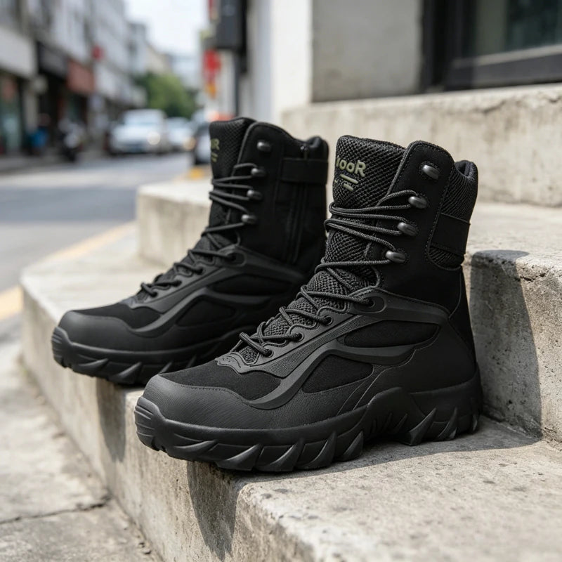 Men's Outdoor Casual Hiking Boots Tactical Special Forces Field Man Boot Lightweight Outdoor Non-Slip Men Motorcycle Boots