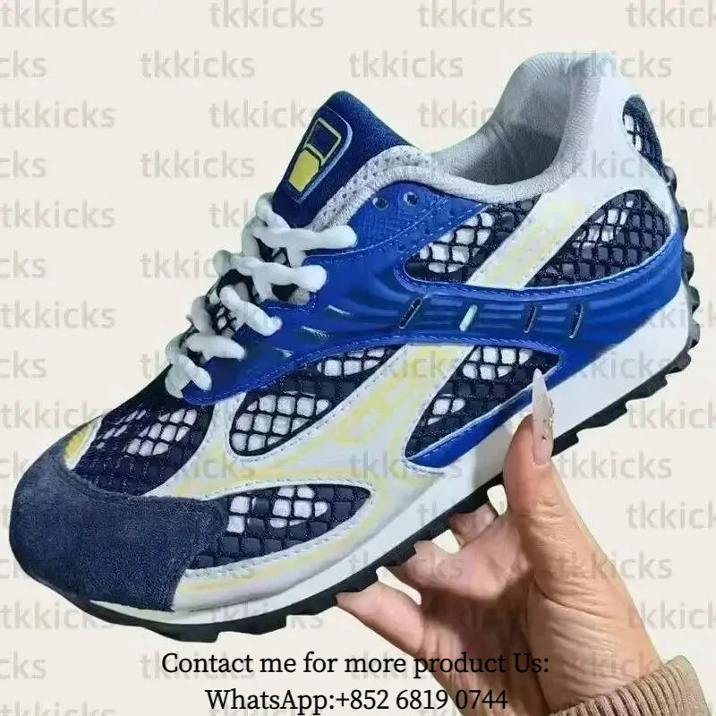 Leather Mesh Running Sneakers For Women And Men Athletic Trainers