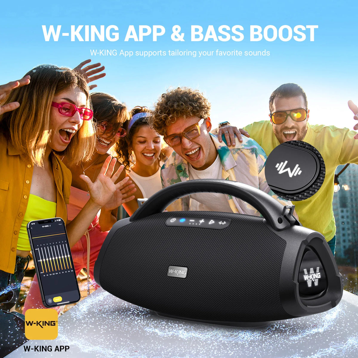 W-KING D20 Portable Waterproof Bluetooth Party Speaker