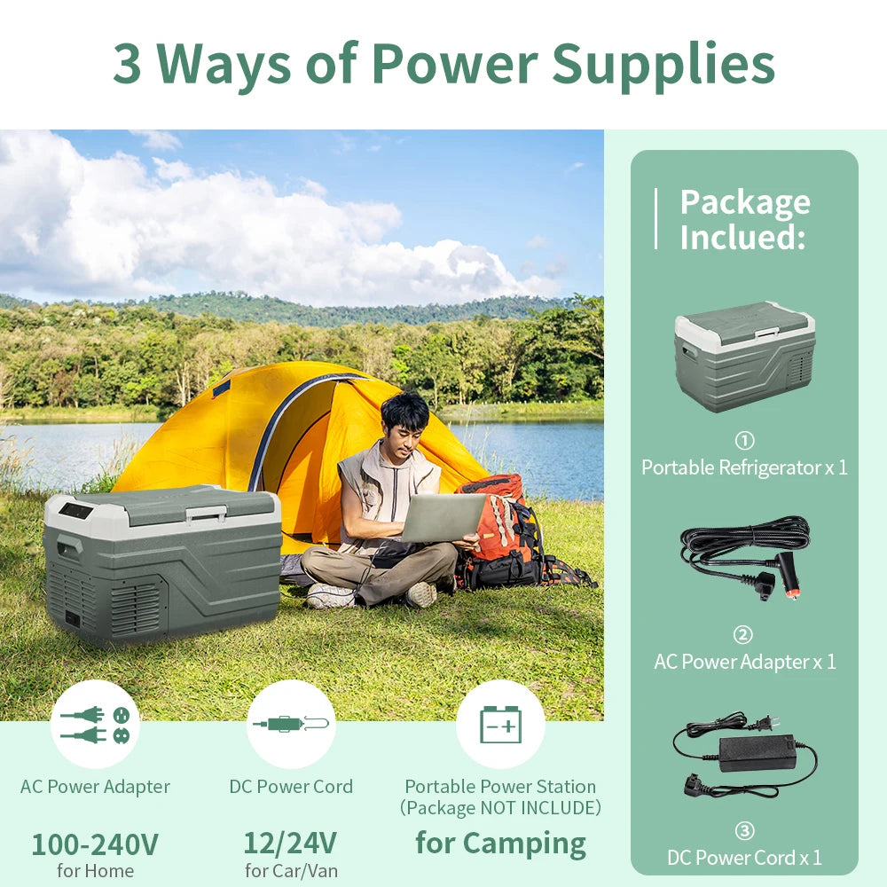 Alpicool Portable Compressor Car Refrigerator Freezer For Camping And Travel