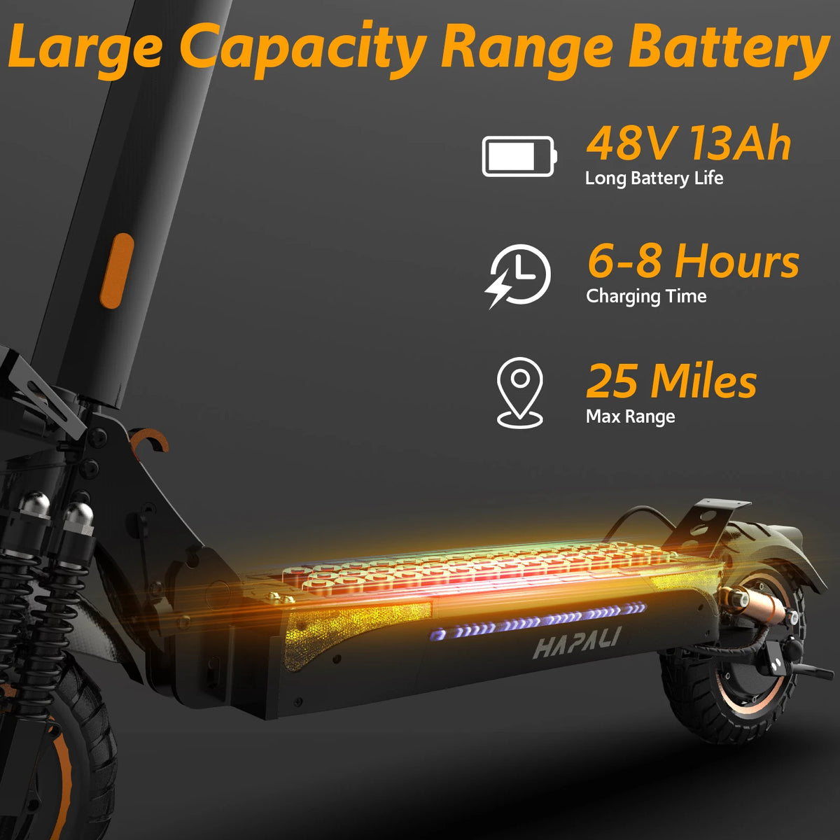 Off Road Electric Scooter, 1200W Motor, 25 Miles Range, 31 MPH, 11" All Terrain Tire, E-Scooter for Adults with Double Suspension & Side Light Disc Brakes