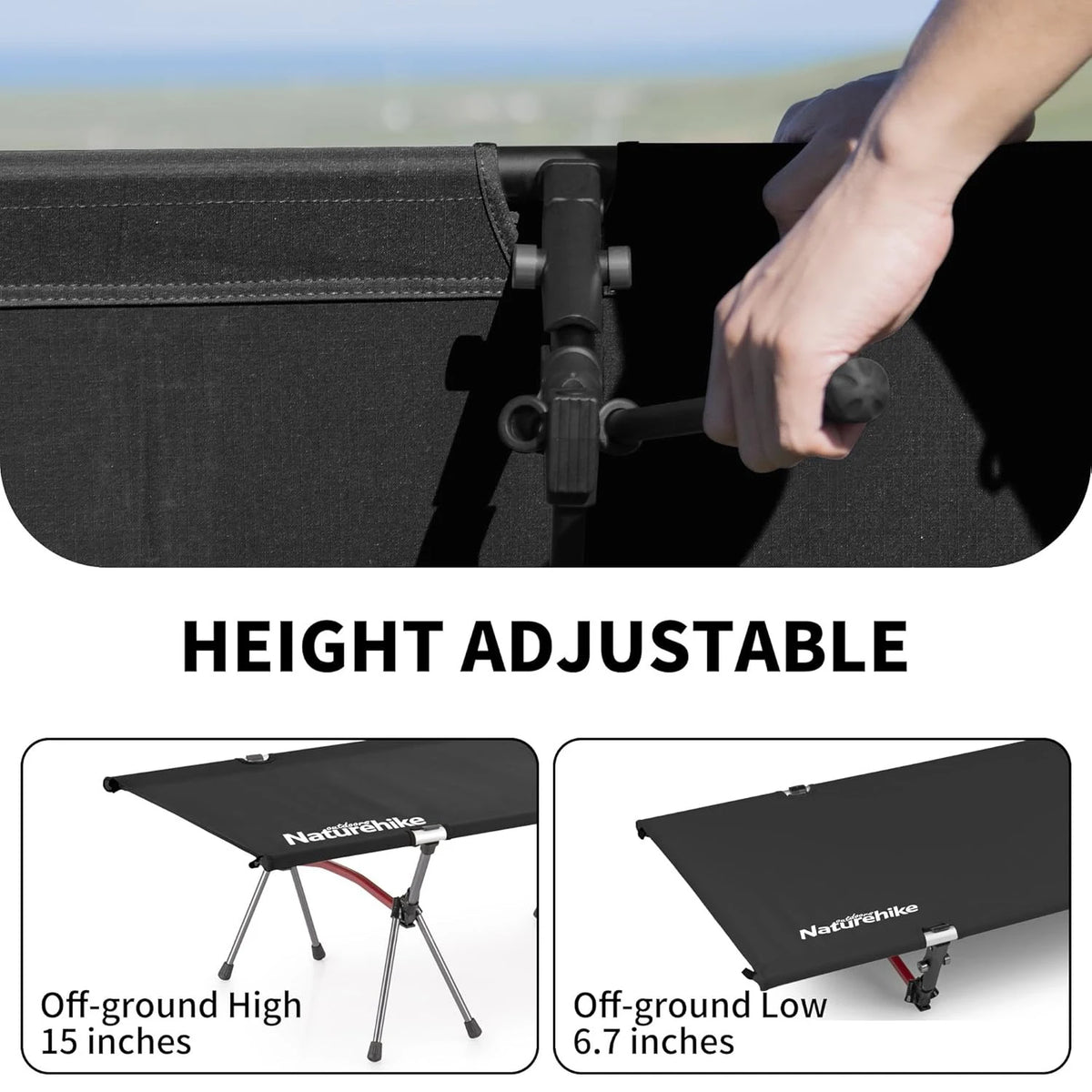 Naturehike Adjustable Folding Camping Cot for Backpacking and Travel