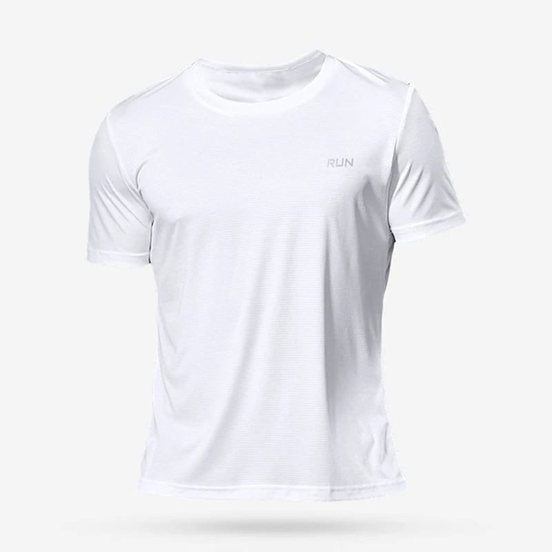 Men Summer Quick Dry Short Sleeve Gym T-Shirt Oversized Fitness Running Bodybuilding Sport Tops Jersey
