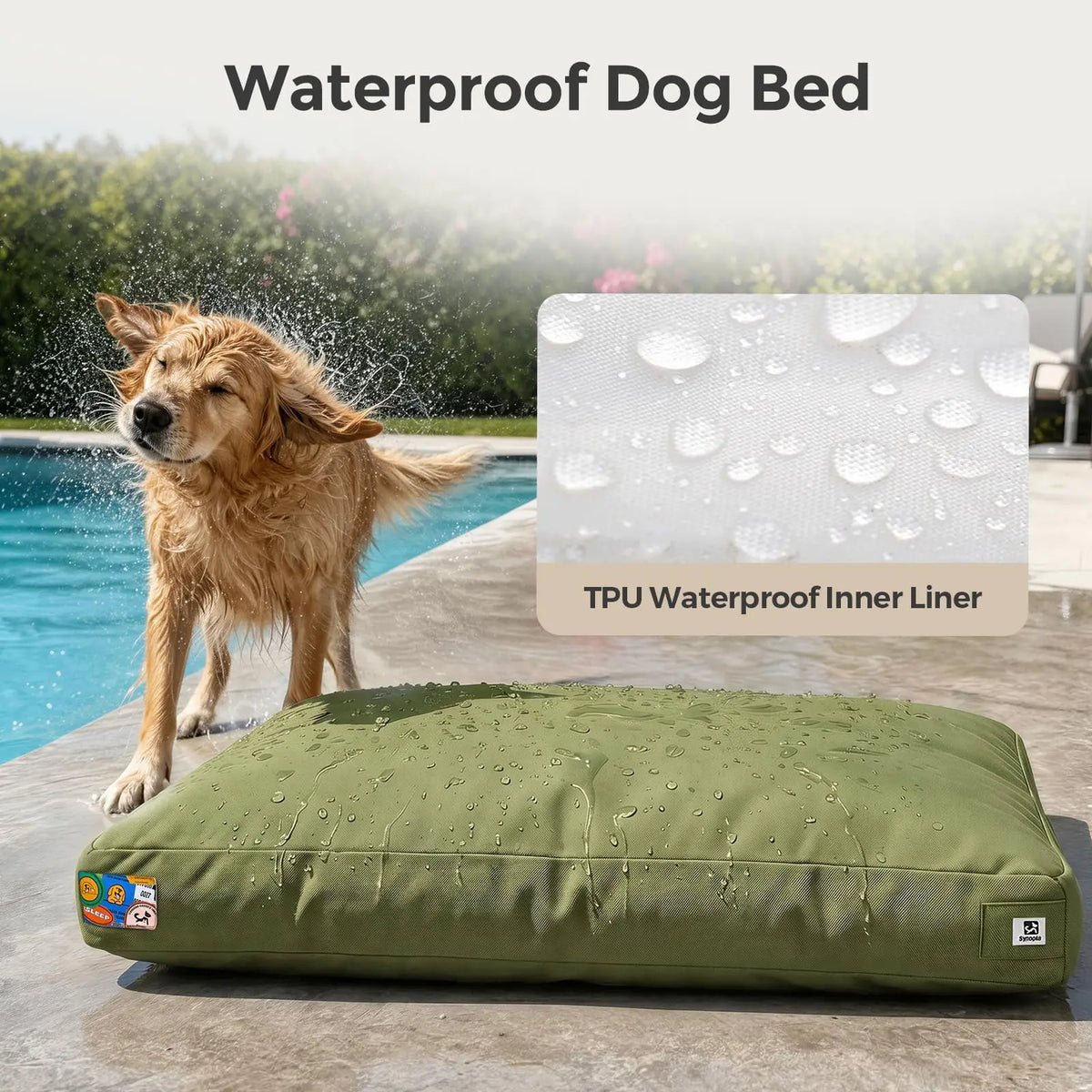 Indestructible Waterproof Canvas Dog Bed With Washable Cover