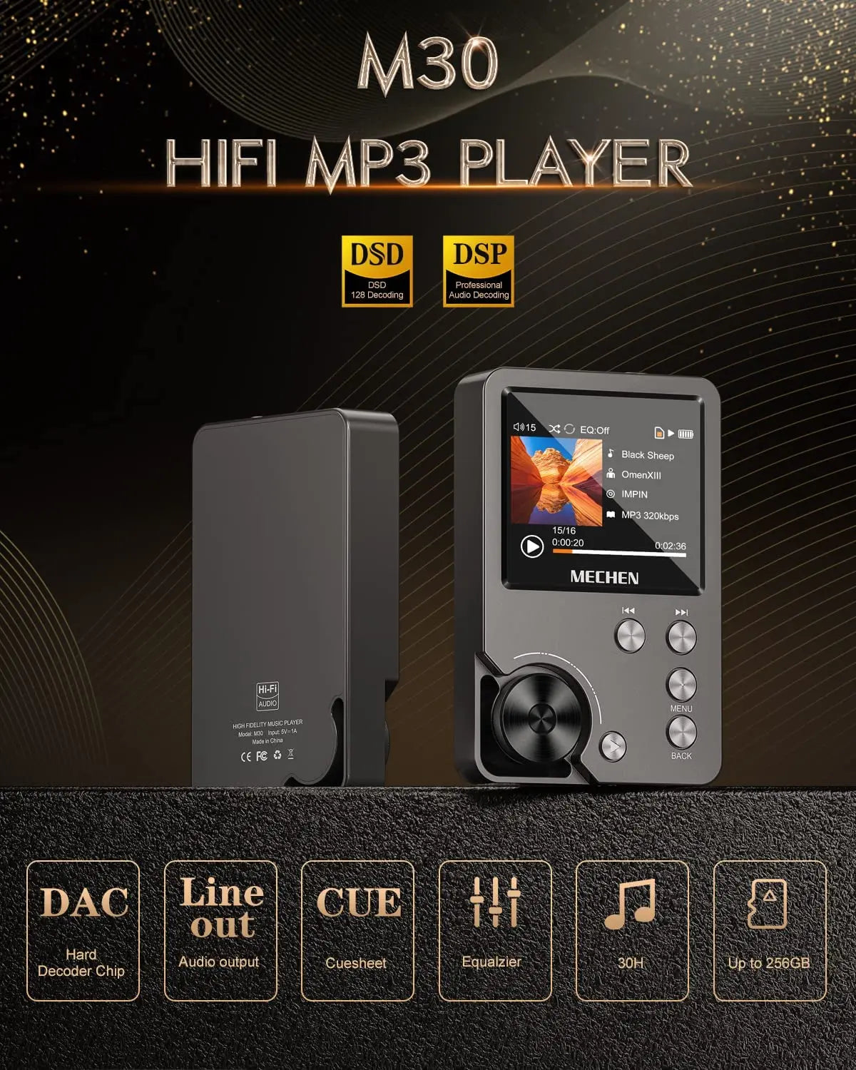 MECHEN Lossless DSD HiFi Portable Digital Audio Music Player