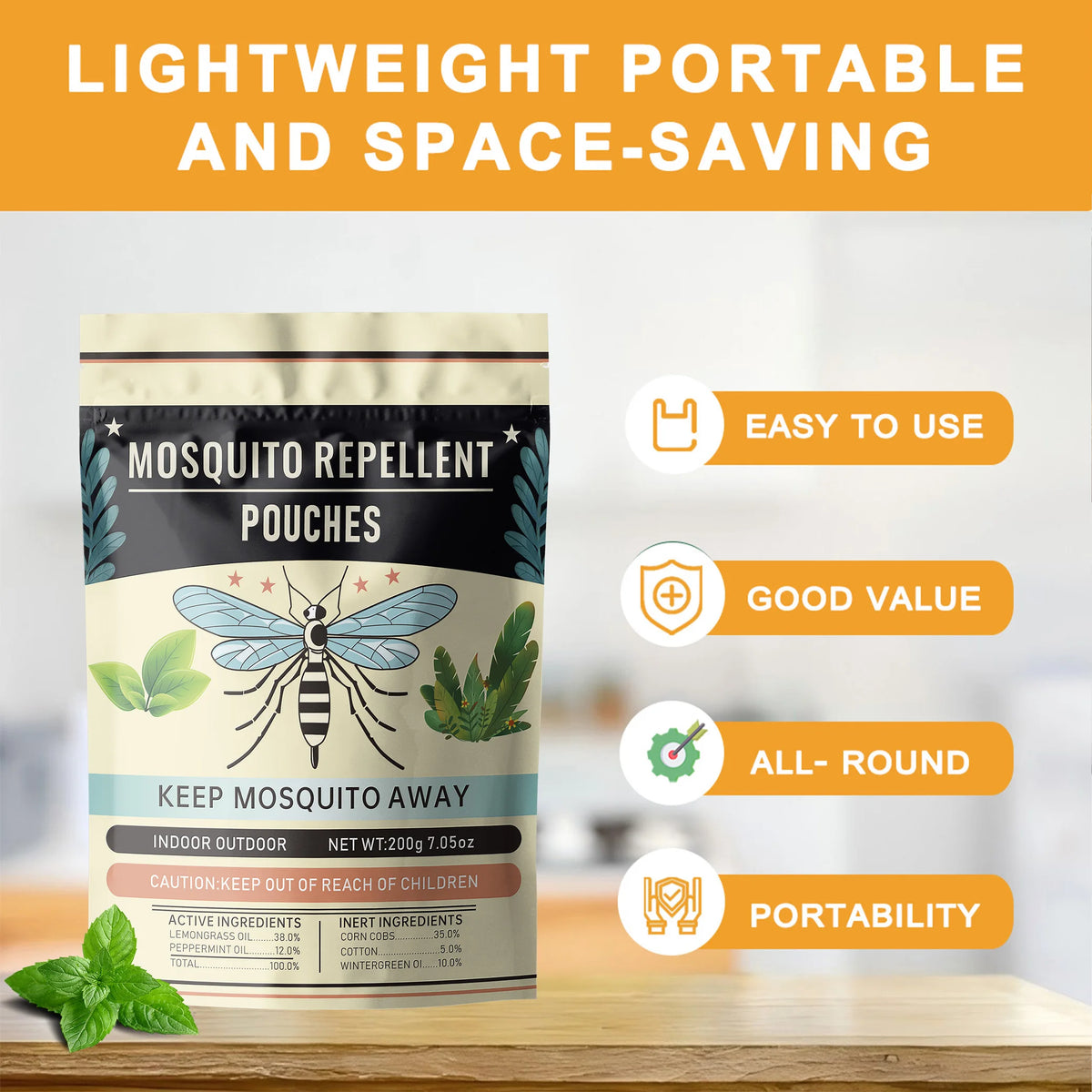Mosquashield Natural Mosquito Repellent Pouches For Indoor And Outdoor Use