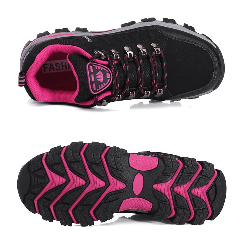 Abnkarwin Women's Leather Hiking Shoes for Mountain Trails