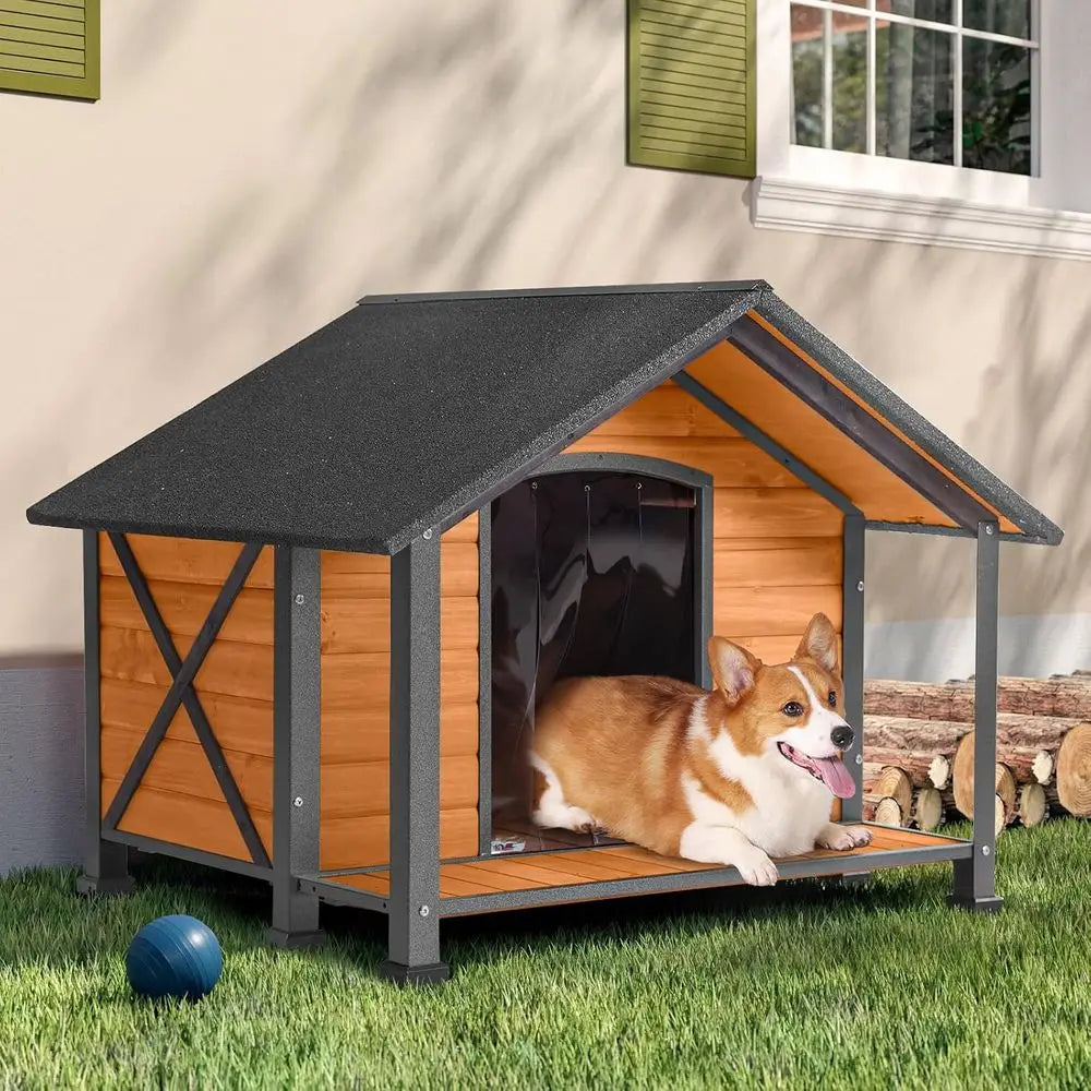 All Weather Indoor Outdoor Iron Frame Dog House Kennel