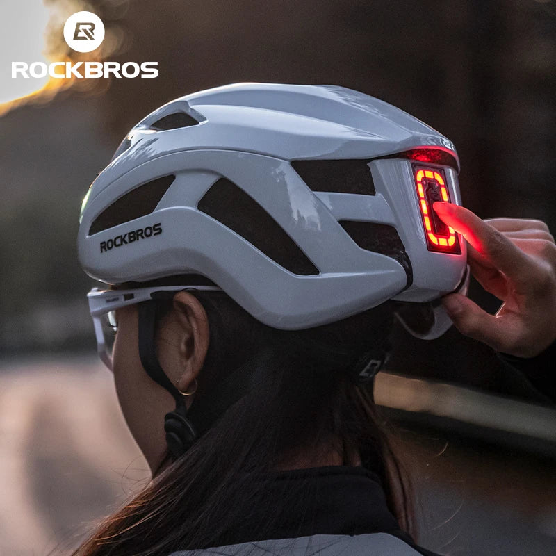 ROCKBROS LED Cycling Helmet With Type C Rechargeable Front Light