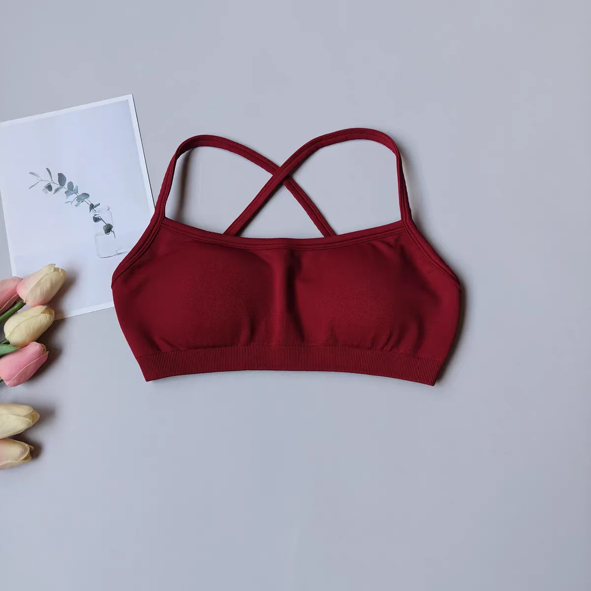 Seamless Women Racerback Yoga Sports Bra for Fitness and Running